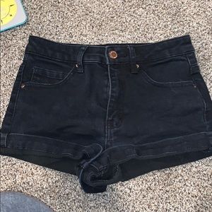 Black jean shorts